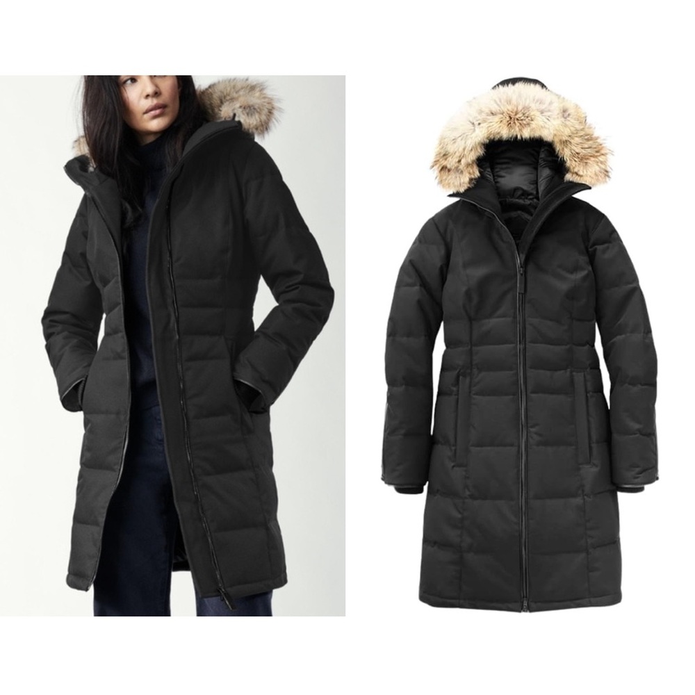 Canada Goose Black Pembina Puffer Jacket with Fur Trim